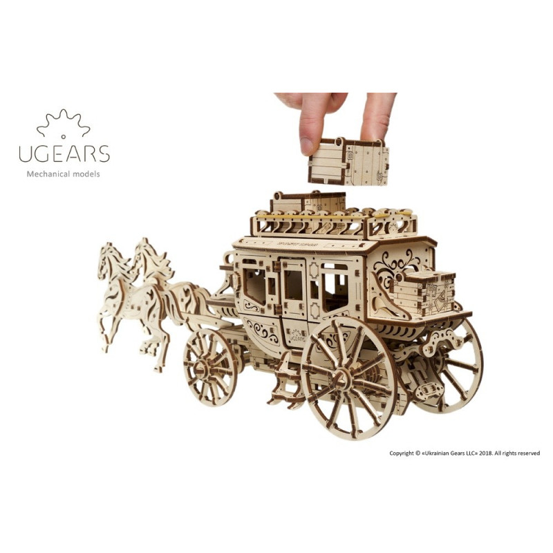 Ugears Конструктор 3D пазл Почтовый дилижанс  70045